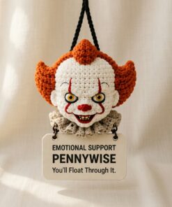 Pennywise Crochet, Car Hanging Ornament, Handmade Horror Gift