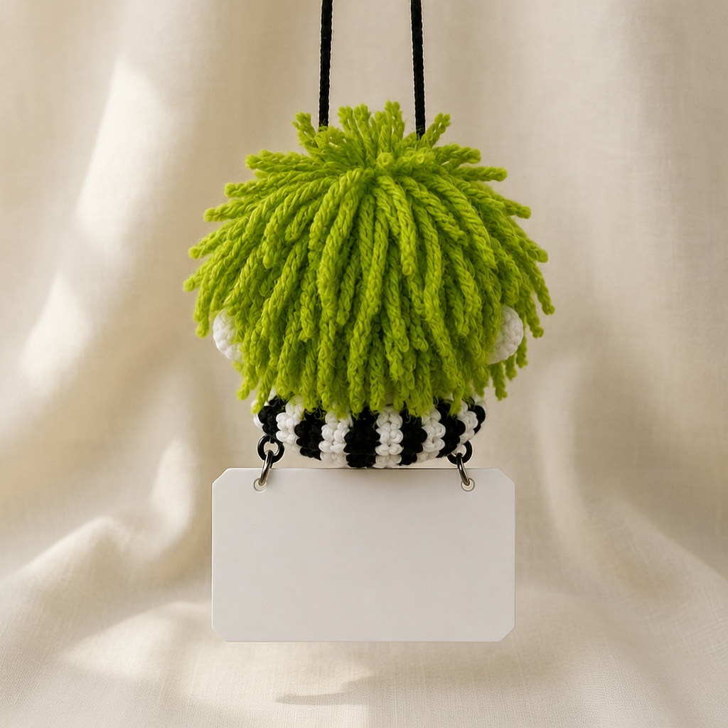 Beetlejuice Crochet, Car Hanging Ornament, Handmade Horror Gift - Image 3